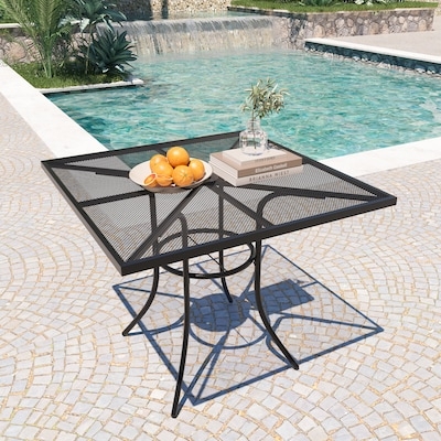 Patio Table Bar Height Charcoal with Footrest Ring