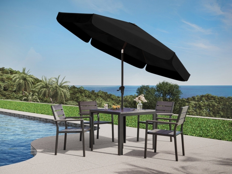 Patio Umbrella 10ft Span Tilting Canopy Octagonal Shape Poolside Shade