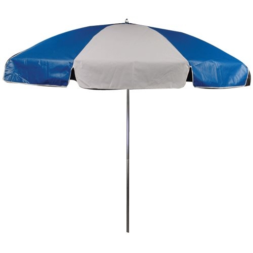 Patio Umbrella Alternating Blue White Vinyl Panels White Frame