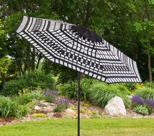 Patio Umbrella Awning Stripes Pointed Valance Crisp Tailored Decor