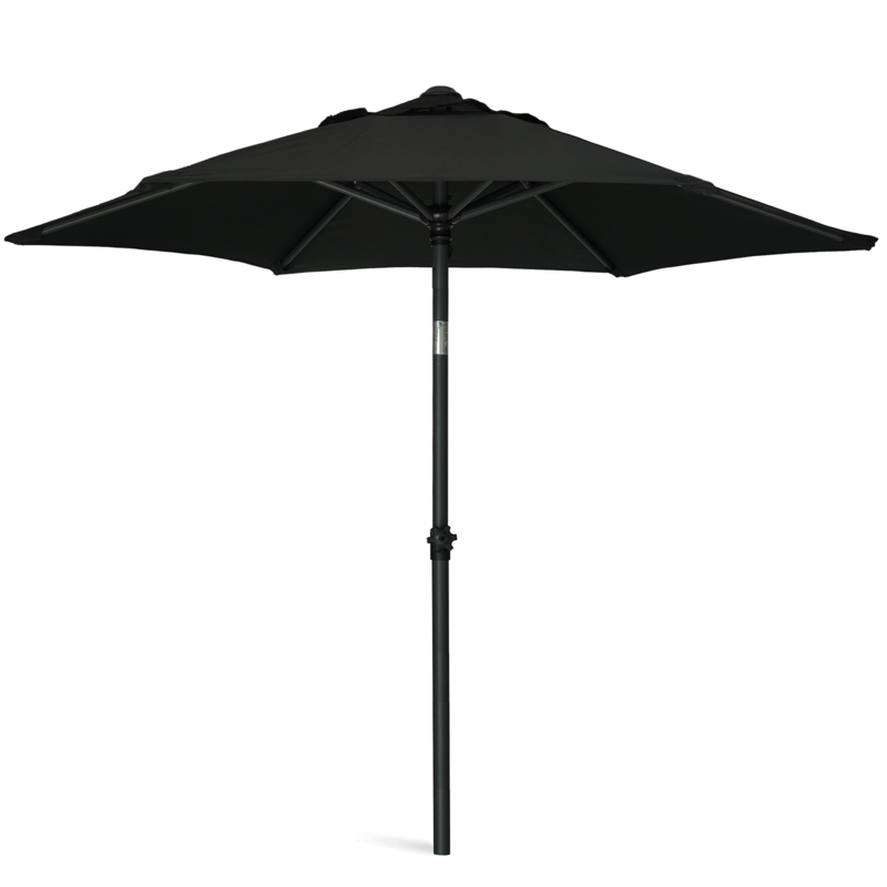 Patio Umbrella Compact 5.8ft Diameter Push Button Tilt Cross Base Matte