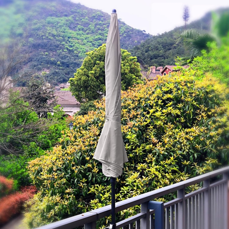 Patio Umbrella Compact Size Tilt Button Traditional Small Space Market