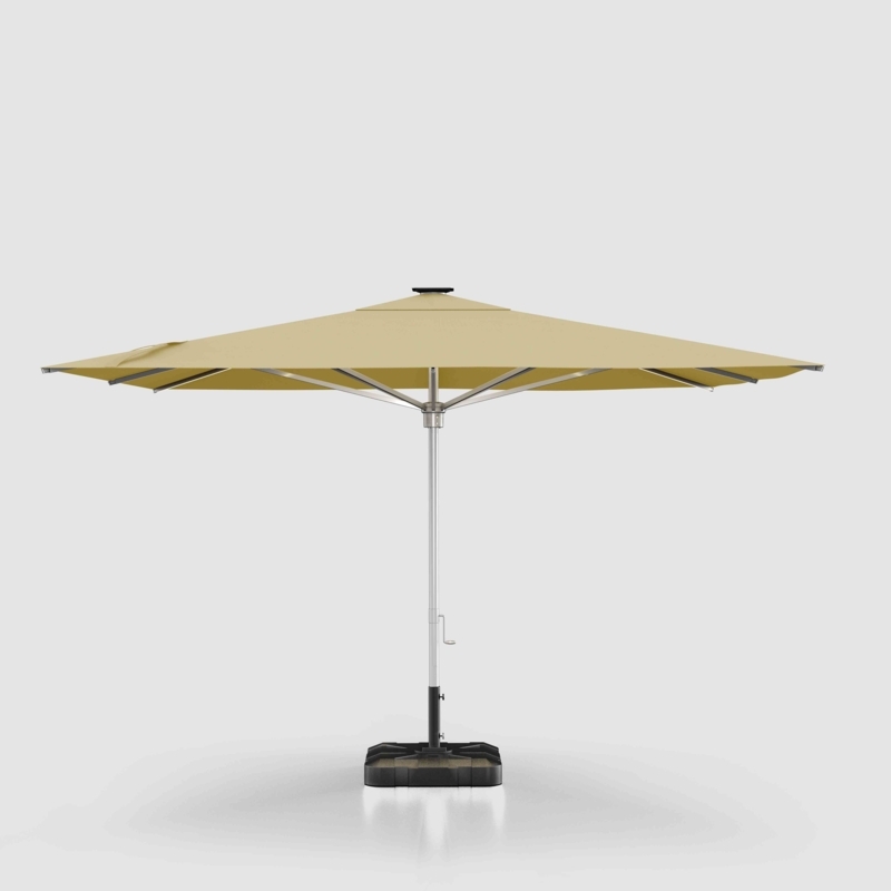 Patio Umbrella Silver Frame Antique Beige Classic Poolside Placement