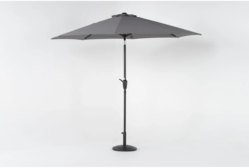 Patio Umbrella Weighted Base Crank Lift Manual Tilt