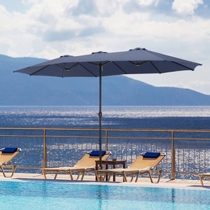 Patio Umbrella with Triple Tiered Rectangular Canopy