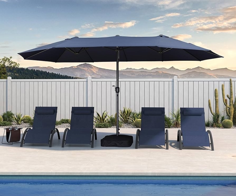Patio Umbrella with Twelve Ribs and Double Sided Canopy
