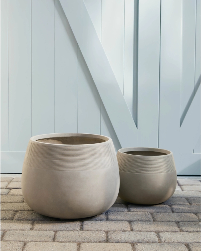 Pedestal Planter Corinthian Details Fluted Base Antique Stone
