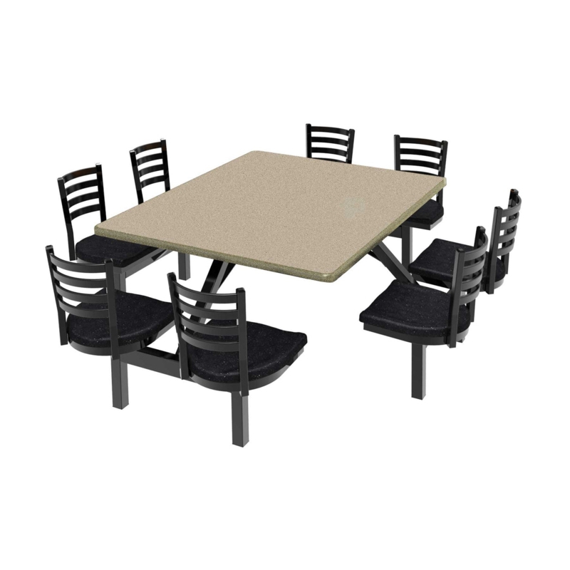 Picnic Table Integrated Eight Seat Layout Fleckstone Fiberglass Finish