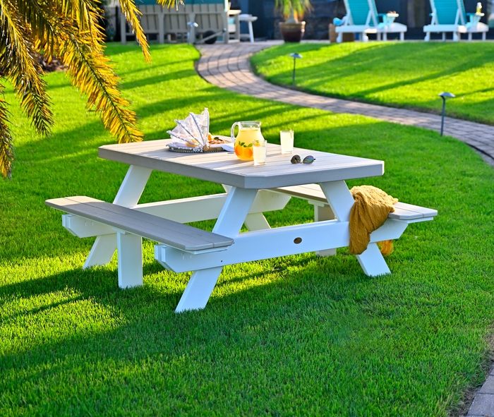 Picnic Table Seafoam Green Poly Lumber Coastal Benches