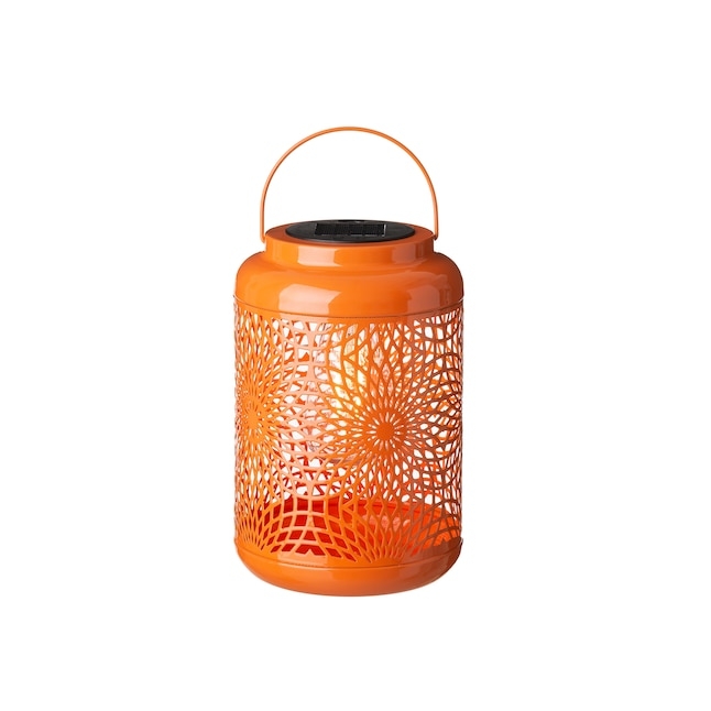 Pierced Metal Decorative Lantern with Teardrop Cutouts