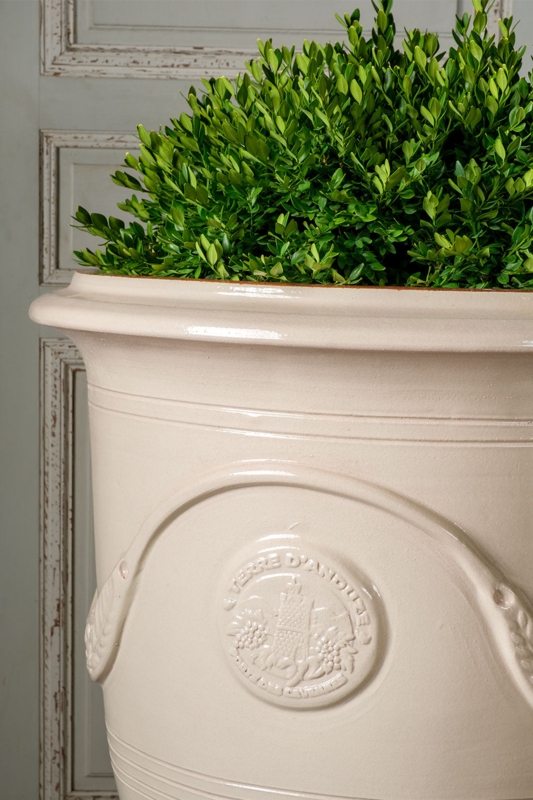 Planter Antique Style Anduze Planter Ornate Garland Relief Ceramic
