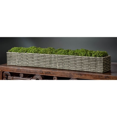Planter Box Charcoal Weft Texture Tall Rectangular Metal