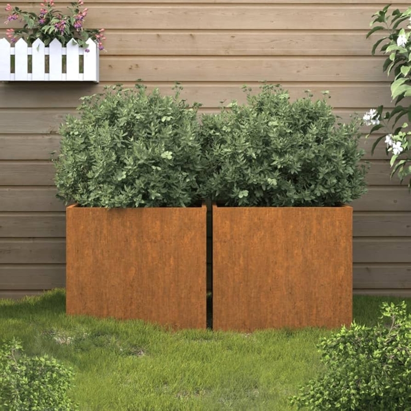 Planter Box Corten Steel Oxidized Patina Weathered Metal Garden