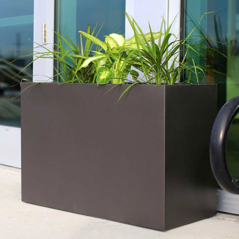 Planter Box Crisp White Matte Rectangular Trough Architectural Garden