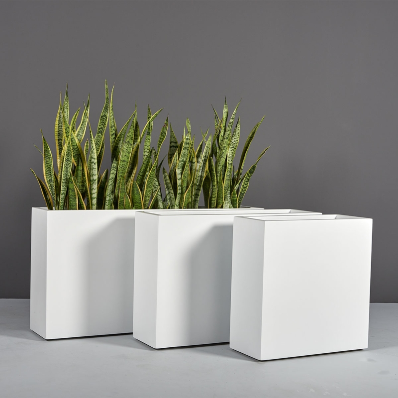 Planter Box Set Bronze Metallic Finish Staggered Heights