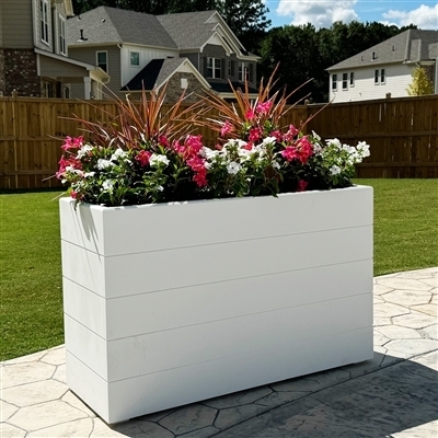 Planter Box Shiplap Texture Two Tone Finish Tall Farmhouse Planter