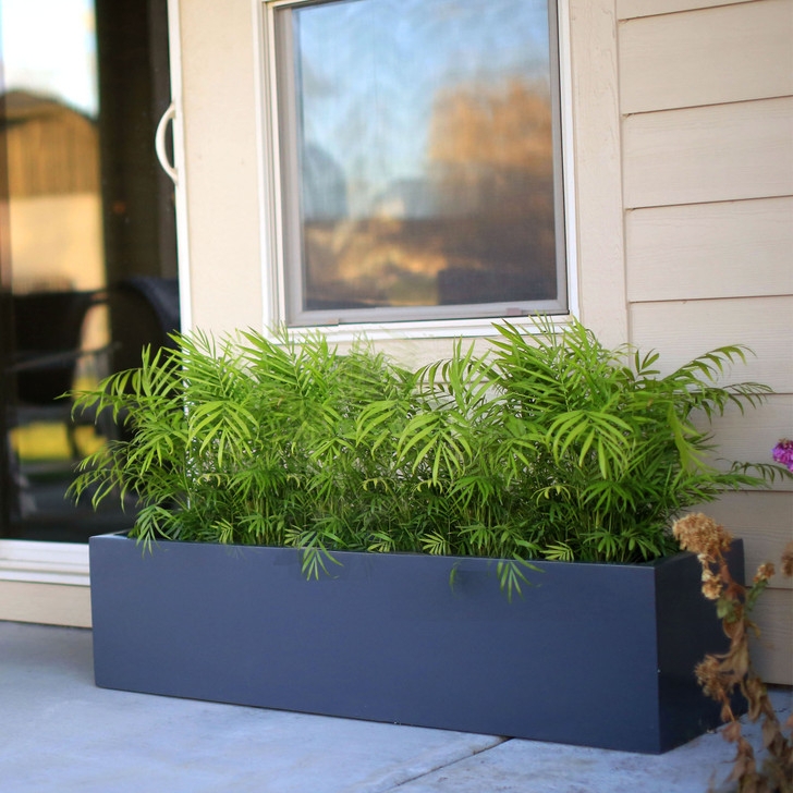 Planter Boxes Low Profile Geometric Bronze Matte Finish Sleek Outdoor