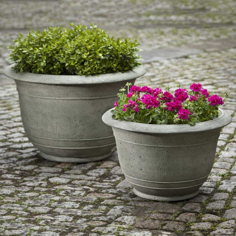 Planter, Classic Urn Silhouette with Aged Limestone Finish
