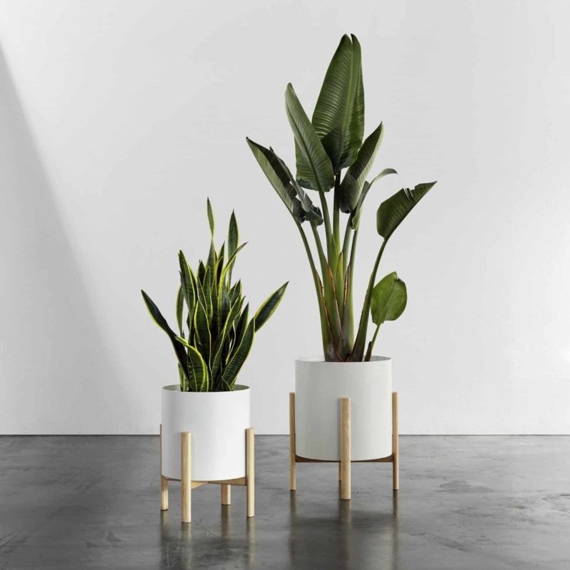 Planter Cylindrical Charcoal Textured Matte Set