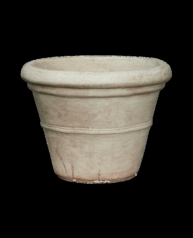Planter, Distressed Charcoal Finish with Rounded Form