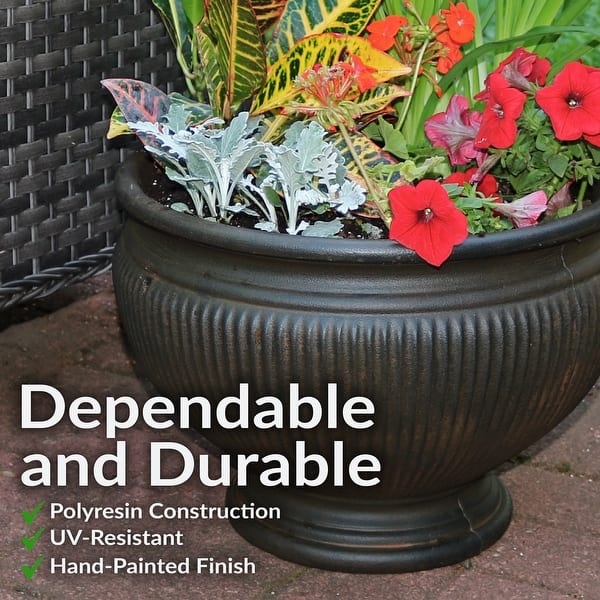 Planter Double Walled Rust Finish Square Tapered Rustic Industrial Patio