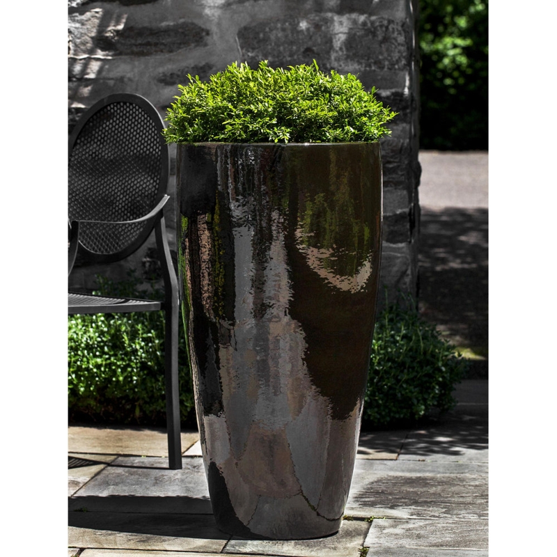 Planter Extra Tall Silhouette Cola Brown Glaze Glossy Finish