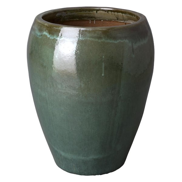 Planter: Extra Tall Tapered Ceramic Pot in Tea Green Glaze