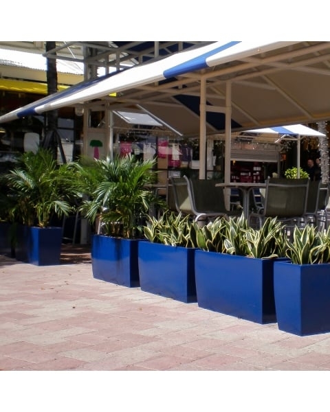 Planter featuring Stadium Shape and Satin Black Finish for Poolside