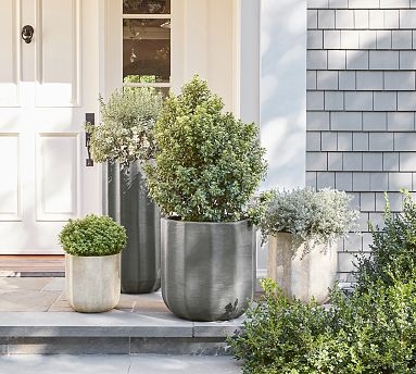 Planter Fluted White Cylindrical Matte Staggered Set