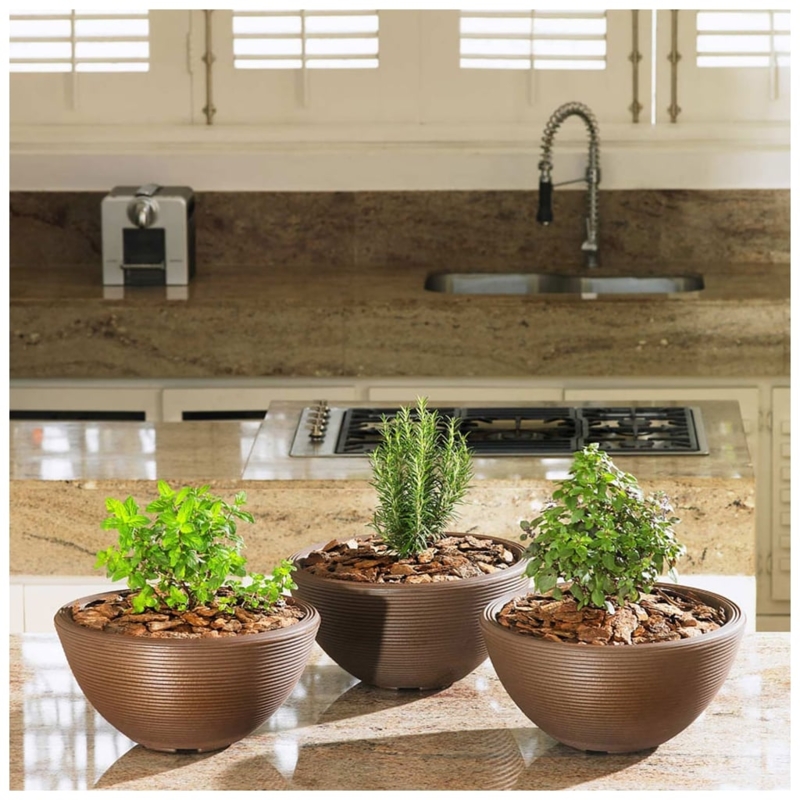 Planter Mocha Tapered Shape Modern Kitchen Styling