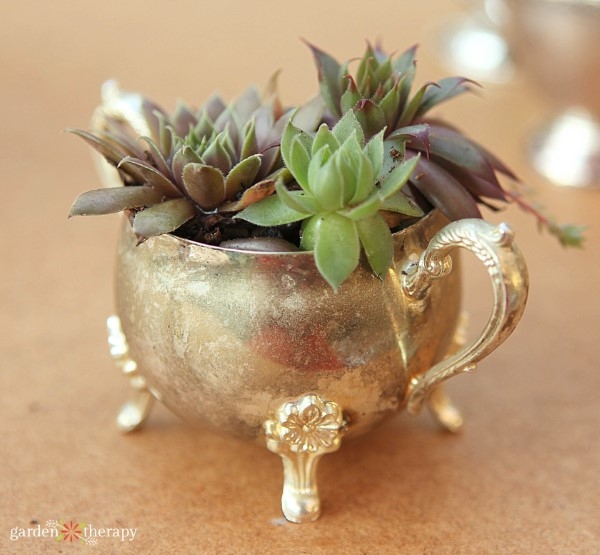 Planter Ornate Metalwork Antique Finish Vintage Shabby Chic Style