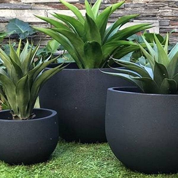 Planter Pitted Texture Distressed, Stone Finish Garden Pot