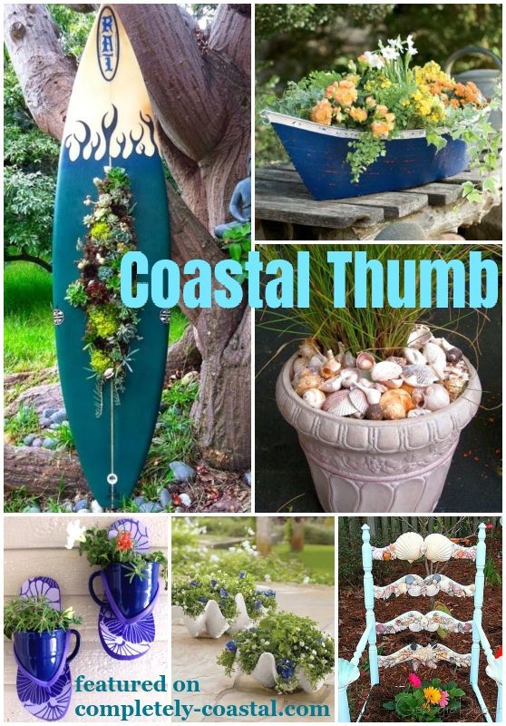 Planter Pot Set Rope Wrap Maritime Motifs Weathered Finish