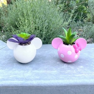 Planter Set, Character Silhouette, Pastel Ceramic, Faux Plant, Cute