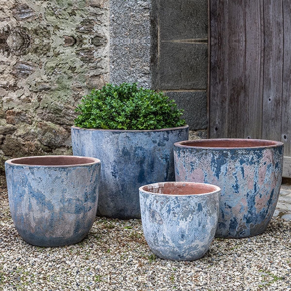 Planter Set Graduated Vicolo Mare Finish Aged Teal Urns