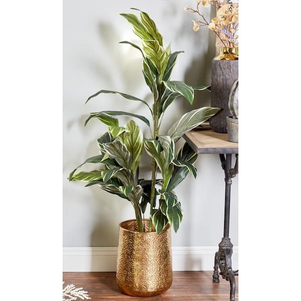 Planter Set Hammered Aluminum Drum Shape Graduated Sizes