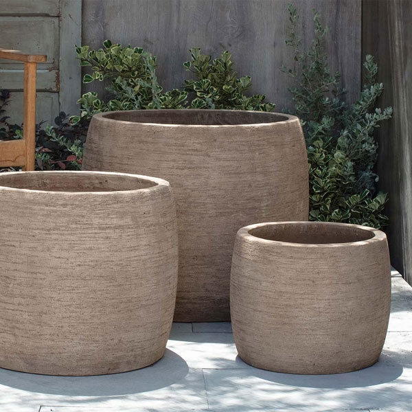 Planter Set Horizontal Ribbing Terra Cotta Graduated Sizes