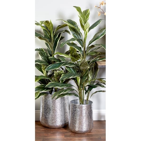 Planter Set Polished Metallic Round Top with Tripod Base