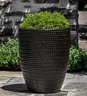 Planter Set Tall Sisal Weave, Tapered Terra Cotta Pots