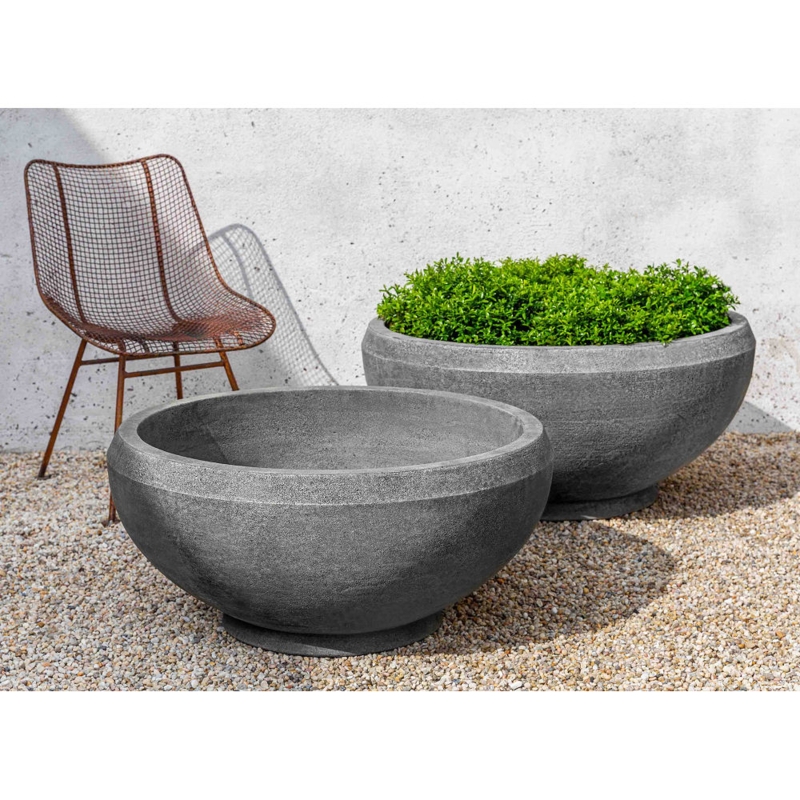 Planter Set Tapered Silhouette Graduated Sizes Stone Texture
