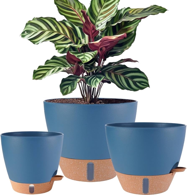 Planter Set with Self-Watering System and Water Level Indicator, Graduated Sizes
