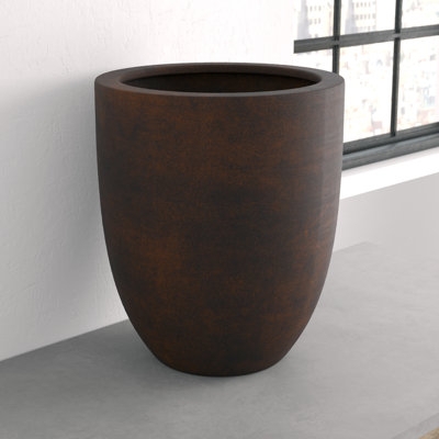 Planter, Tall Silhouette with Chiseled Texture & Dark Finish (63)