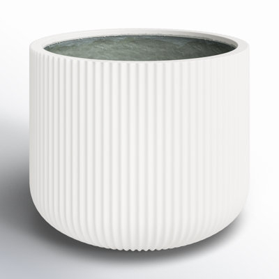 Planter Tapered Square Shape Crisp White Finish Large Scale