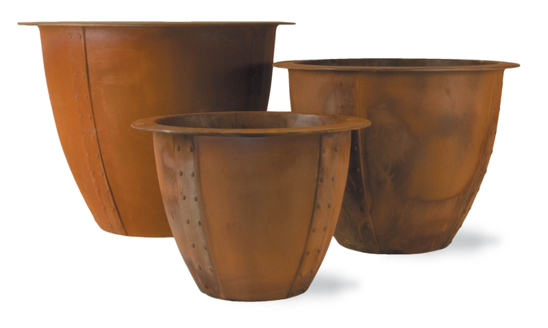 Planter Tapered Square Shape Sand Textured Finish Tall Silhouette