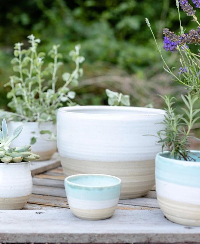 Planter Tiny Ceramic Flared Base Minimalist Succulent Pot