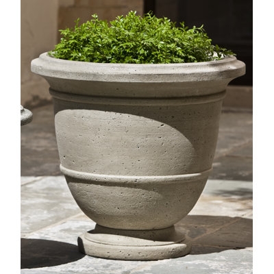 Planter Wavy Texture Tall Silhouette Stone Like Gray Modern Garden Pot