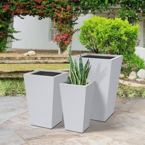 Planters Contemporary Poolside Planter Styling Architectural Height Stone