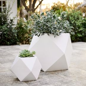 Planters Faceted Set Off-White Stone-Like Matte Finish