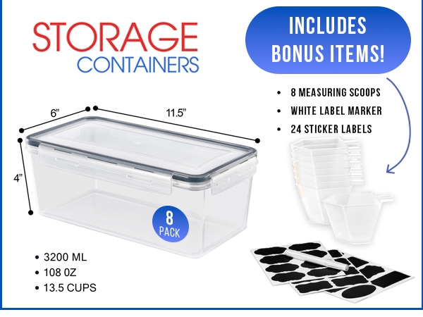 Plastic Food Storage Container Set Clear Four-Way Snap Lids