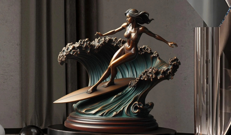 Polished Chrome Sculpture Twisted Silhouette Pedestal Base Accent